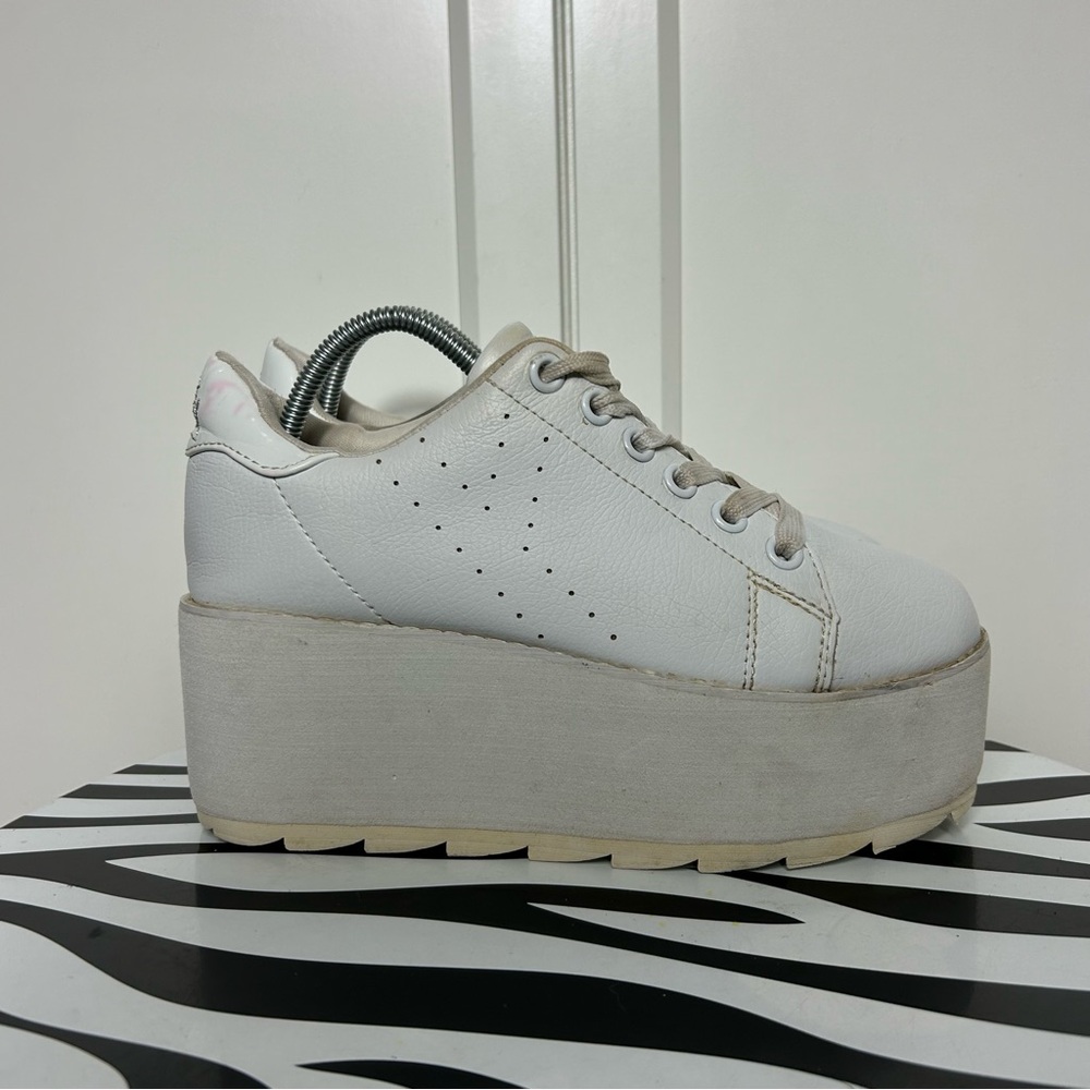 YRU Lala Women's White Platform Sneakers